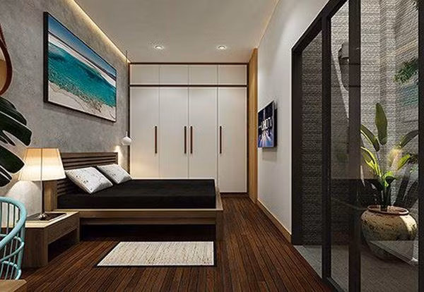 Nội thất phòng ngủ được thiết kế riêng phù hợp với kích thước không gian nhà.