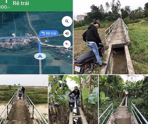Ngày 2/1, tài khoản K.K. đăng tình huống "dở khóc dở cười" của mình lên mạng xã hội. Bài viết có nội dung: "Đầu năm tin Google Maps may chưa rơi xuống sông". Theo đó, anh chàng có ý định sang nhà một người bạn chơi, nhưng vì đây là lần đầu tiên chưa biết đường nên phải nhờ sự giúp đỡ của Google Maps. Thay vì dẫn vào con đường bộ đến nhà người bạn, Google lại cho anh chàng có một chuyến thăm thú hết đồng ruộng rồi lại chuyển qua bờ sông. Ảnh chụp màn hình.