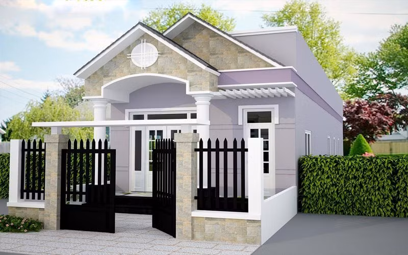Mẫu nhà cấp 4 mái thái là một trong những loại hình phổ biến hiện nay bởi thiết kế khá bắt mắt và độc đáo. Kiến trúc không gian của mái thái tạo cảm giác gắn bó, gần gũi.
