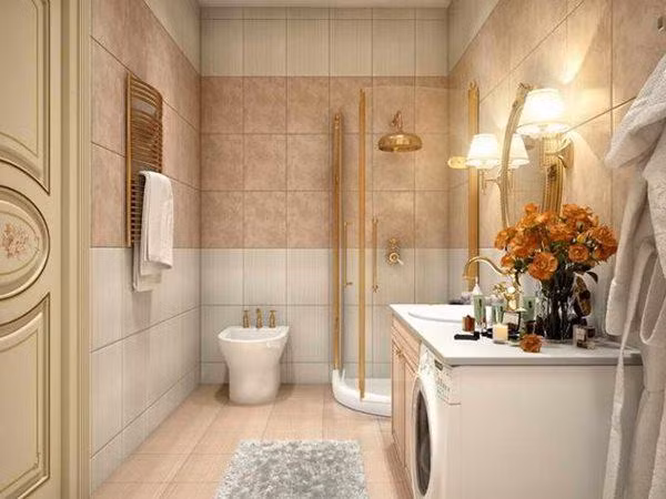 Phòng tắm với nội thất đơn giản, tiện dụng cho gia chủ.
