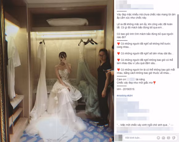 MC Minh Ha bat ngo di thu vay cuoi chuan bi len xe hoa?