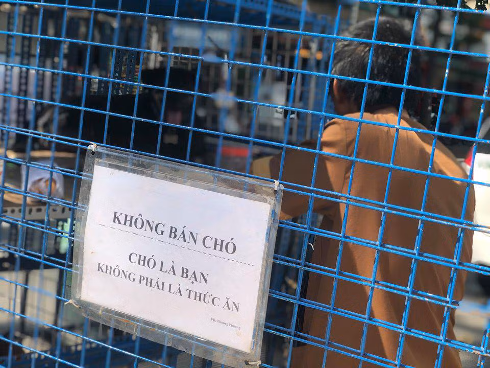 Ông nhờ người ta in dòng chữ này để dán trên xe.