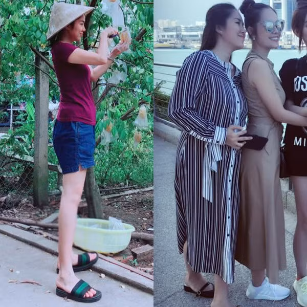 Đứng cạnh bạn thân Ngân Khánh, Thúy Diễm và Dương Cẩm Lynh, nhiều người nhận xét thân hình của nữ diễn viên Lê Phương "phát tướng" hơn các thành viên trong hội chị em.