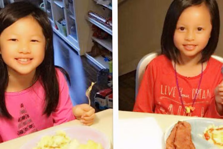 Bé Angelina và bé Valentina đang sống cùng mẹ, bố dượng và em trai.