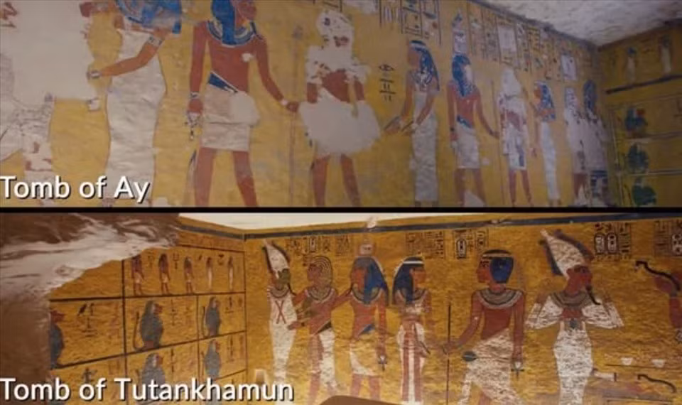 Nữ Ai Cập học Aliaa Ismail tin rằng người kế vị của Tutankhamun, tổng tư lệnh Ay, đã trục xuất ông khỏi lịch sử và sử dụng lăng mộ của mình cho Tutankhamun, đồng thời trang trí lại lăng mộ của Tut sau đó.