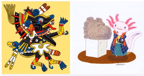 Kỳ giông Mexico gắn với vị thần Xolotl và đến nay vẫn còn xuất hiện nhiều trong văn hóa.