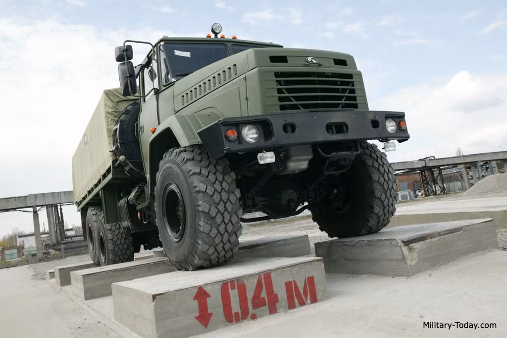  5. KrAZ-6322, Ukraine. Dòng xe tải quân sự đa dụng này được chế tạo vào năm 1999. Xe đã chứng minh là một thiết kế đáng tin cậy. Nó được chế tạo cho nhiệm vụ vận chuyển binh lính, đạn dược. Ảnh: Military Today