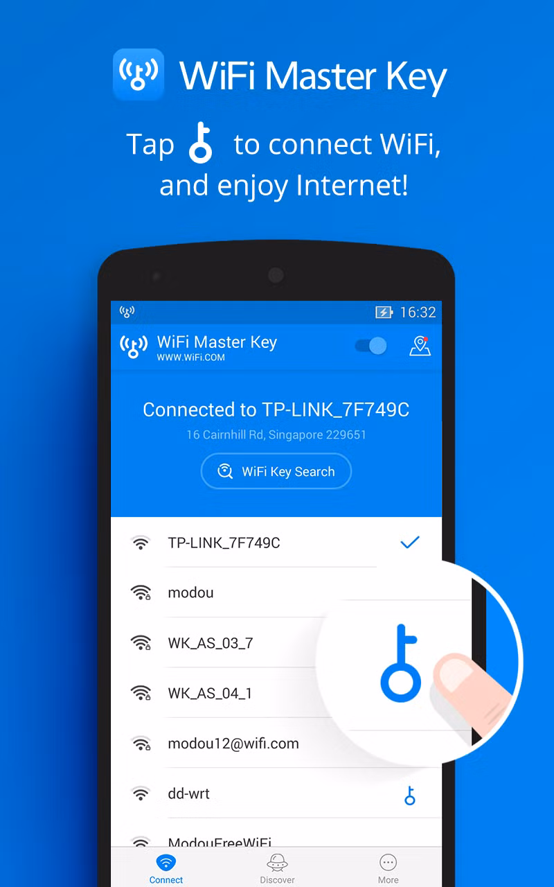 Bật dữ liệu di động, chọn WiFi có biểu tượng chìa khóa và kết nối.