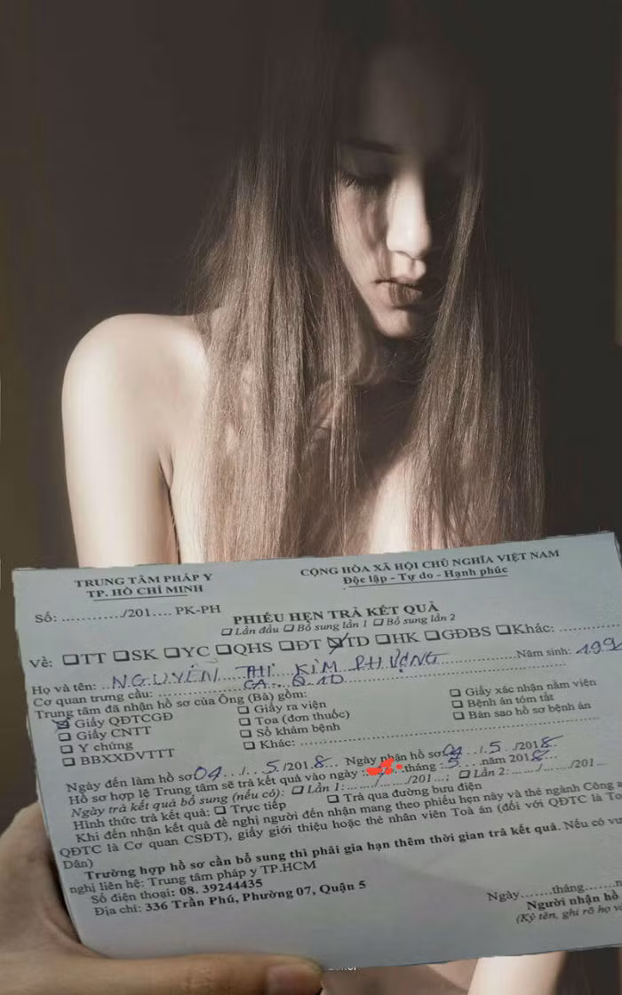 Nguoi mau anh nude to bi hiep dam: Ket qua giam dinh the nao?