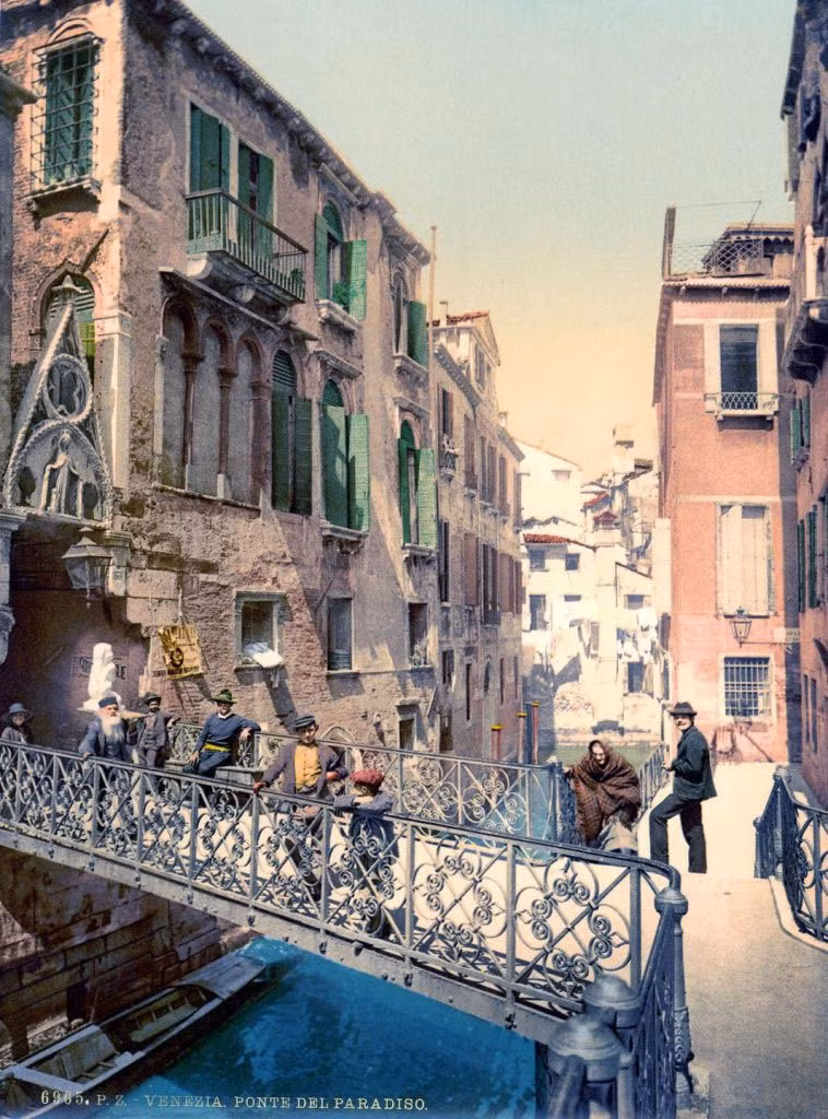 Cầu Thiên đường ở Venice thập niên 1890. Ảnh OLA