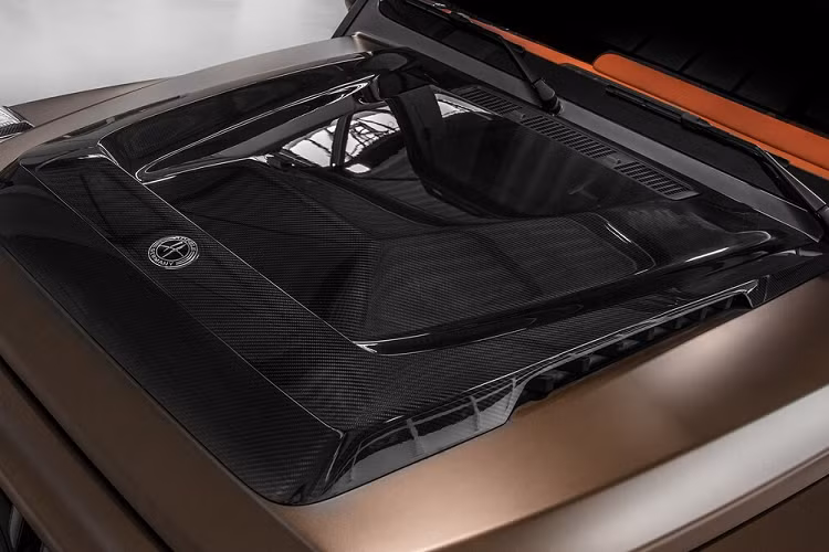 Xe có nhiều bộ phận làm từ sợi carbon như nắp ca-pô, chụp gương chiếu hậu hay tay nắm cửa.