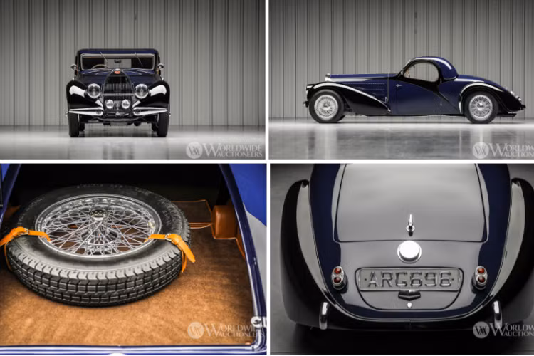 Thiết kế của chiếc Bugatti Type 57C Atalante Coupe cũng gây ấn tượng với giới sưu tầm. Mẫu xe này cũng từng được trưng bày tại Bộ sưu tập nghệ thuật Schlumberger nổi tiếng ở Paris, Pháp. Được thiết kế bởi Jean Bugatti, con trai của Ettore Bugatti, người sáng lập hãng xe này, chiếc Type 57 lần đầu tiên được xuất xưởng vào năm 1934 với vỏn vẹn 710 chiếc rời dây chuyền sản xuất.