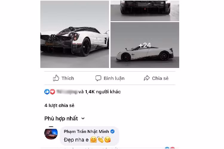 Ngay đến cả đại gia Minh Nhựa, chủ nhân của siêu xe Pagani Huayra độc nhất Việt Nam cũng lao vào bình luận. Trong đó, đại gia này để lại tương tác đẹp nha em ngầm khẳng định sự thiết kế cũng như cách bố trí khoang lái Pagani Huayra hiếm có xe hypercar nào vượt qua được.