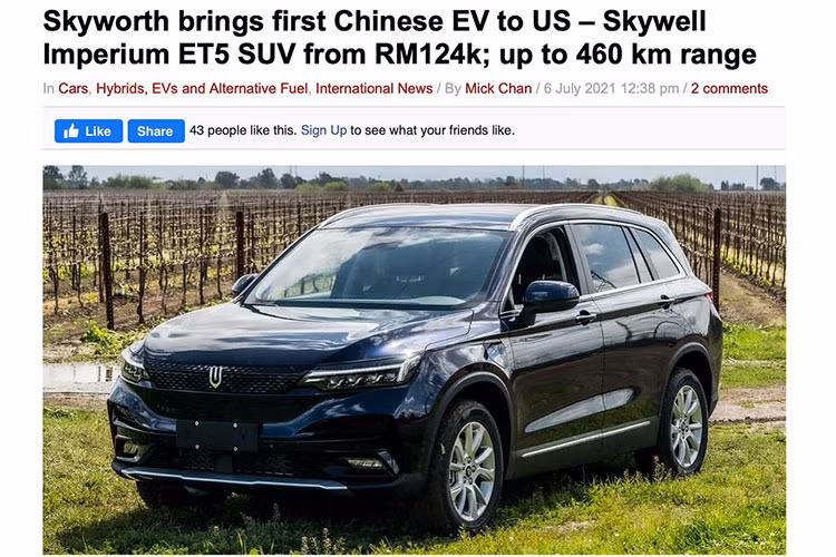 Vào hồi tháng 5 vừa qua, thương hiệu Skywell đã nhận đặt cọc dành cho mẫu ôtô điện này, giá xe Skywell Imperium ET5 bán ra từ 29.990 USD cho bản LV0 có phạm vi hoạt động 406 km. Trong khi đó, phiên bản LV2 với phạm vi hoạt động 517 km có giá 39.990 USD. Tịa thị trường Mỹ, đây sẽ là đối thủ của Vinfast VF32 mang thương hiệu Việt Nam. 