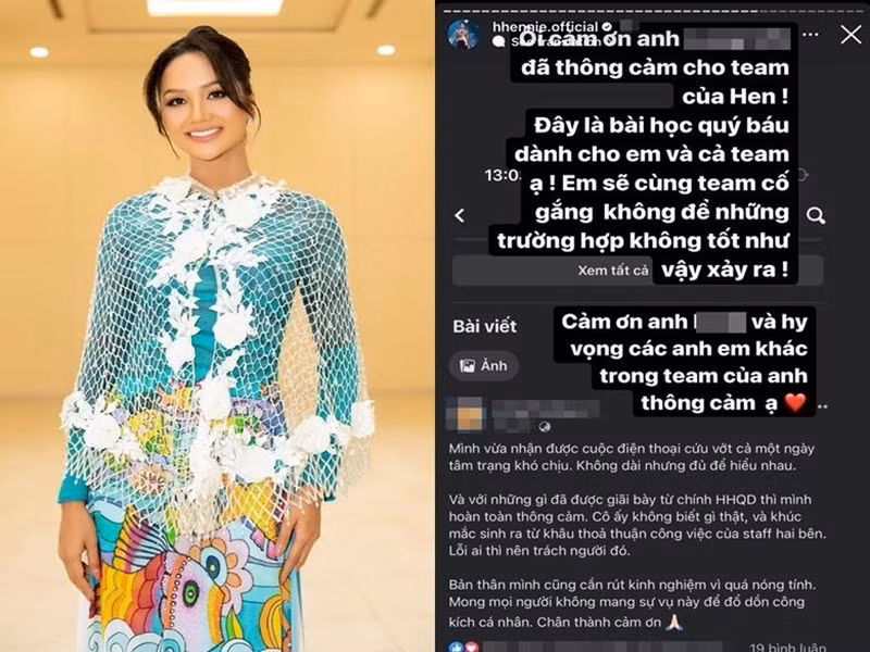 Khi nhận được sự thông cảm từ phía A, H’hen Niê công khai gửi lời cảm ơn đến A. Ứng xử của H’hen Niê trong ồn ào lần này được nhiều người đánh giá cao. Thực tế, đây không phải lần đầu tiên H’hen Niê khéo xử lý lùm xùm. Ảnh: Vietnamnet