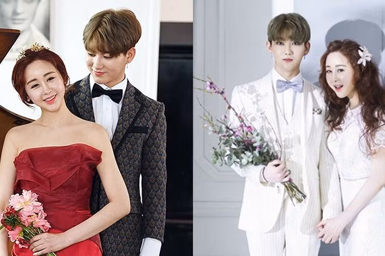 Mỹ nhân xứ Hàn Ham So Won gây chú ý khi kết hôn với hot boy xứ Trung kém cô đến tận 18 tuổi tên Trần Hoa. Ảnh: Osen