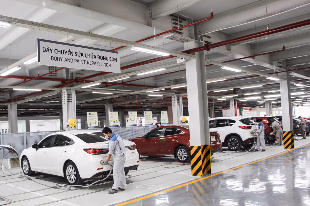 Hệ thống dây chuyền đồng sơn hiện đại, chuyên nghiệp.