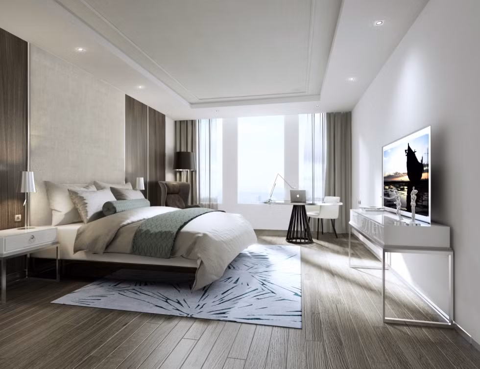 Phối cảnh phòng ngủ hiện đại tại Vinpearl Hà Tĩnh Hotel