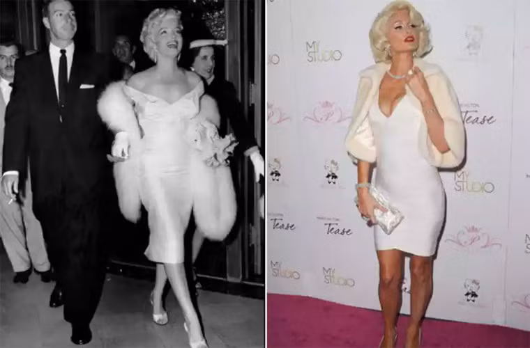 Paris Hilton cũng luôn cố gắng và bắt chước để giống Marilyn Monroe nhất có thể nhưng khuôn mặt của cô bị nhận xét là không có sự ấm áp như Marilyn và mái tóc cũng không bồng bềnh quyến rũ bằng.