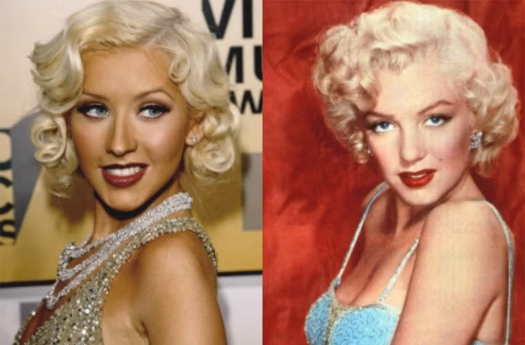 Christina Aguilera cũng bị chê là một phiên bản lỗi của biểu tượng sex một thời, Marilyn Monroe.