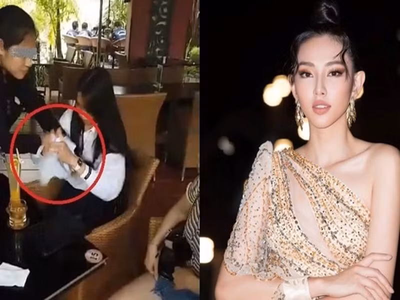 Giữa ồn ào, Thùy Tiên trả lời truyền thông rằng Thùy Trang có hứa hẹn sẽ hỗ trợ cô liên quan đến trang phục, son phấn trong quá trình dự thi Hoa khôi Nam Bộ nhưng thực thế không hỗ trợ gì. Cô còn khẳng định không nhận bất cứ khoản tiền 1,5 tỷ đồng nào từ Thùy Trang. Về chữ ký và dấu vân tay trên bản hợp đồng, Thùy Tiên cho biết, cô đã thiếu hiểu biết và mất cảnh giác khi ký vào tờ giấy đó. Sau khi làm việc với luật sư, Thùy Tiên trình báo sự việc lên công an. Ảnh: Phụ nữ pháp luật