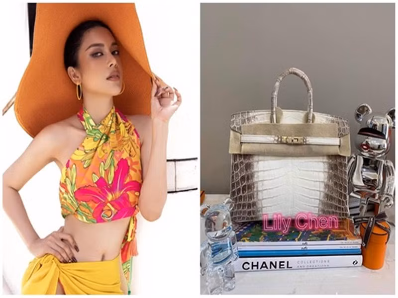 Ngoài xe hơi, LiLy Chen còn sở hữu nhiều mẫu túi xách hàng hiệu đắt đỏ. Cô từng khoe chiếc túi Hermes bạch tạng da cá sấu giá 7 tỷ đồng do bạn trai tặng, chiếc túi Hermes khác có giá 28.000 USD. LiLy Chen cho biết, cô chi 24 tỷ đồng để mua túi trong vài tháng. Ảnh: Đất Việt