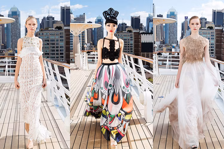 Chương trình J Autumn Fashion Show của Jessica Minh Anh còn giới thiệu bộ sưu tập da phối ren quyến rũ của NTK đến từ Li Băng Rouba G. 