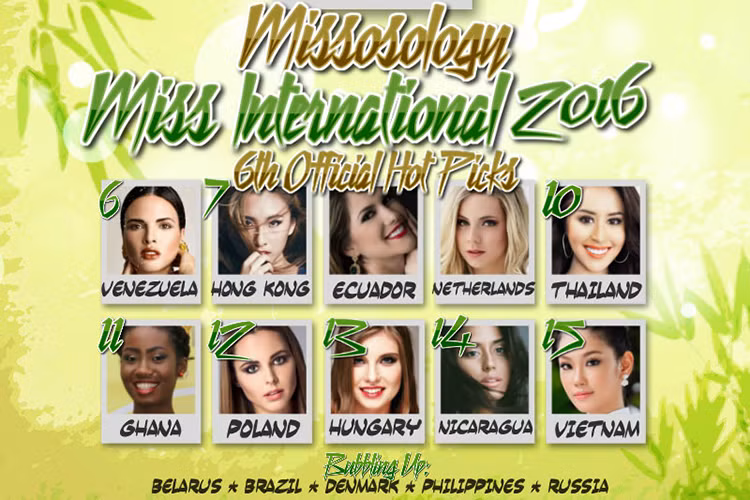 Chuyên trang Missosology vừa đưa ra dự đoán mới nhất của mình về top 20 cuộc thi Hoa hậu Quốc tế 2016, trong đó Á khôi Phương Linh giữ vị trí thứ 15. 