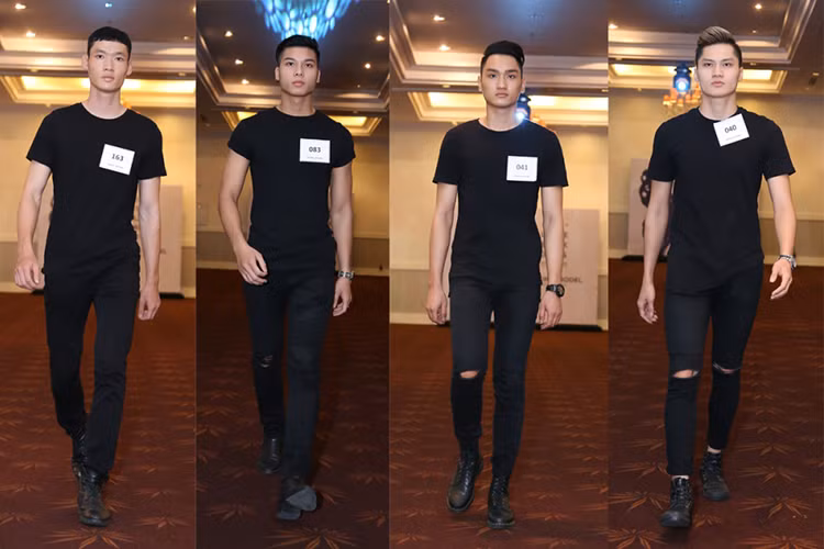 Trong buổi casting của Đỗ Mạnh Cường, rất nhiều mẫu nam đạt 1m82 trở lên và chỉ số 1m72 với người mẫu nữ.