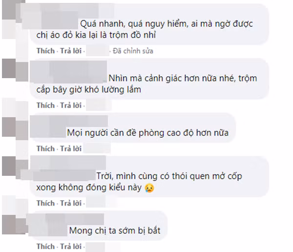 Ngay khi được chia sẻ trên mạng xã hội, đoạn clip đã nhận được sự quan tâm của đông đảo dư luận với nhiều bình luận nhắc nhở mọi người phải nâng cao ý thức cảnh giác để giữ gìn tài sản cá nhân.
