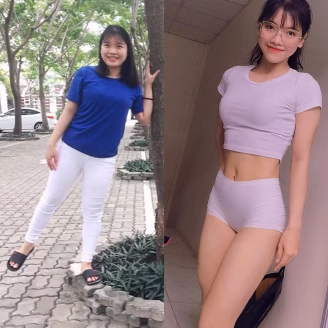 Năm đại học thứ nhất, Kim Nhiệt nặng 65kg. Với một cô gái chỉ cao vỏn vẹn 1m55 thì cân nặng này đủ để cô nàng trông như phát phì. Vòng 2 ngấn mỡ như người có bầu, chân tay cô cũng nứt ra như các bà chửa tăng cân không kiểm soát.