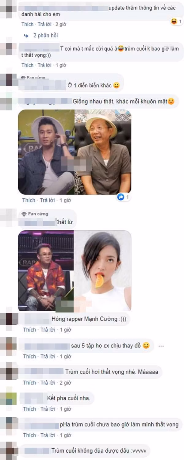 Màn ghép ảnh có “1-0-2” này khiến cộng đồng mạng không khỏi thích thú và dành lời khen. Bên cạnh đó vẫn không ít bình luận “cà khịa”: “Nhìn qua thì cũng giống đấy chứ, khác mỗi khuôn mặt thôi”. Đặc biệt cư dân mạng không khỏi phấn khích trước cú “bẻ lái khét lẹt” của cặp đôi Binz và Châu Bùi bởi 2 người đang dính nhiều nghi vấn hẹn hò. Người xem thậm chí còn đùa vui rằng: “Trùm cuối quả là không khiến người ta thất vọng mà”.