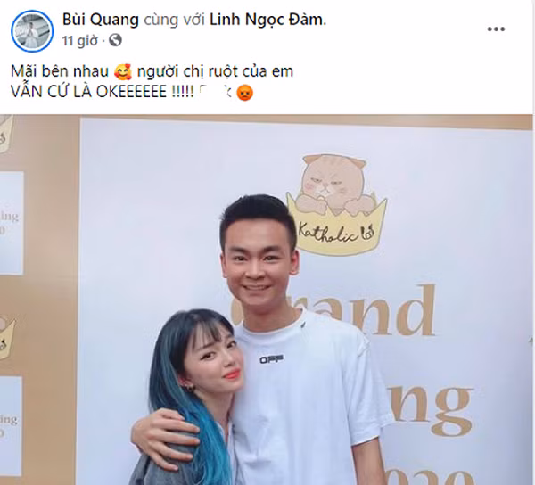 Streamer Quang Cuốn cũng lên tiếng thể hiện tình yêu thương với người chị thân thiết giữa sóng gió.