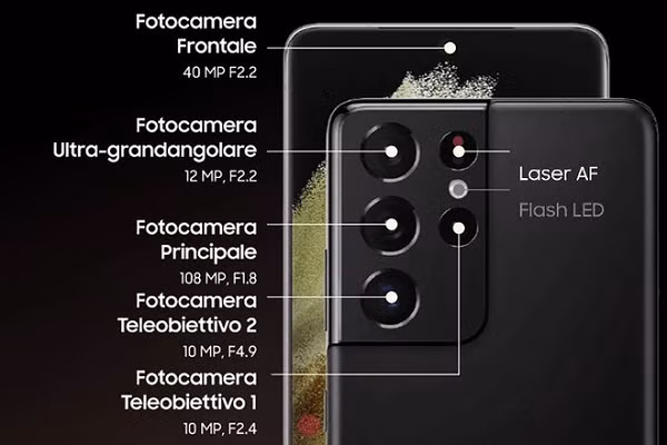 Điểm nhấn trong thiết kế Galaxy S21+ đến từ module camera duyên dáng được vuốt tràn xuống các cạnh bao quanh. Việc thu gọn các viền màn hình dự kiến giúp sản phẩm đạt tỉ lệ màn hình trên thân máy là 88.63%. Kích cỡ rò rỉ của Galaxy S21+ là 161.5 x 75.6 x 7.86 mm.