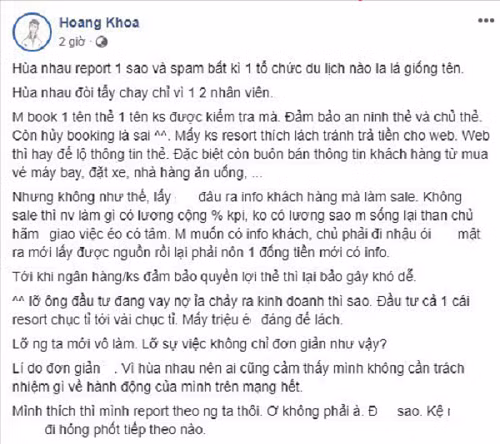 Tuy nhiên sau đó, có vẻ như khá nhiều người lại hiểu lầm về dòng trạng thái của PewPew, ý kiến không đồng tình với quan điểm mà anh đưa ra gần như áp đảo so với số người đồng tình. Hệ quả là rất nhiều người đã kéo vào rate tiệm bánh mì do PewPew làm chủ 1 sao, cùng hàng trăm bình luận tiêu cực khiến cho Bánh mì PewPew tụt hạng thảm mại, thậm chí có lúc xuống tới 2,3 sao.