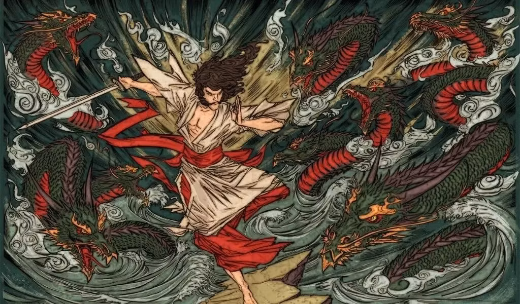 Vào một ngày nọ, Susanoo - vị thần của đại dương và bão tố trong thần đạo Shinto đã đến một vùng đất mà ngày nay là tỉnh Izumo. Vị thần này tình cờ nhìn thấy đôi vợ chồng khóc lóc thảm thiết. Ảnh: Yama Orce.