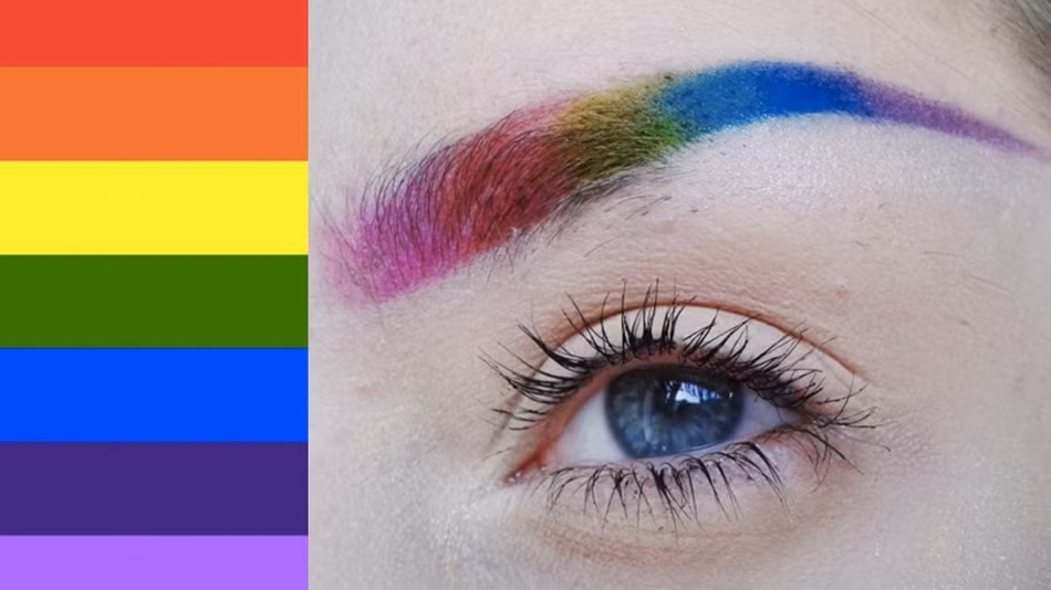 Bảng màu chuẩn cho lông mày cầu vồng mà các nhà make up đưa ra.