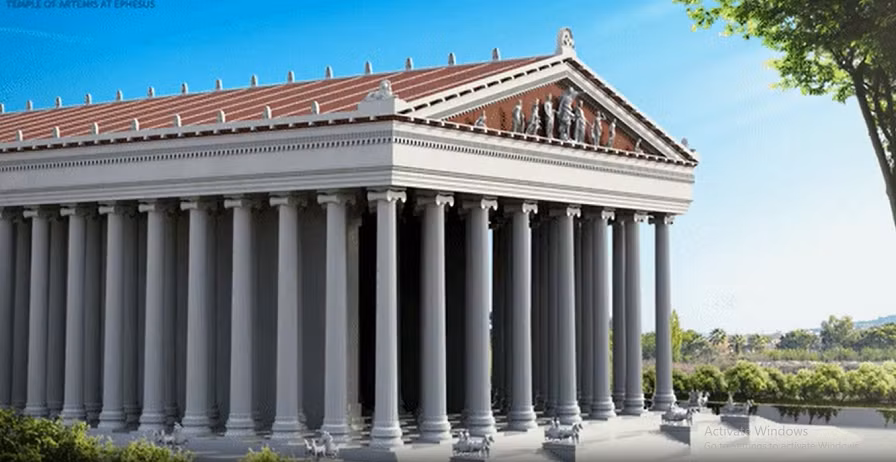 Tuy nhiên, đền Artemis đã trải qua nhiều biến cố trong lịch sử, bị hủy hoại nhiều lần do đám cháy và cuối cùng bị phá hủy hoàn toàn. Ngày nay, chỉ còn lại những tàn tích nhỏ và một số hiện vật trưng bày tại Bảo tàng Ephesus. (Hình ảnh 3D của Đền Artemis tại Ephesus).