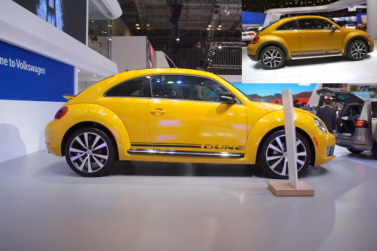 Trong khi Beetle Dune thật có các tấm ốp nhựa xung quanh thân xe và vòng trên các vòm bánh thì chiếc Beetle tại VIMS hoàn toàn thiếu vắng các chi tiết này. Ngoài ra, dọc theo phần dưới chiếc xe cũng có nẹp mạ chrome, trong khi Beetle Dune chỉ sử dụng nẹp nhựa.