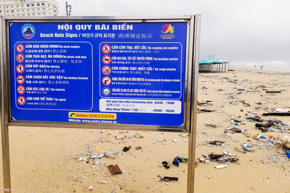 Rac ngap bai bien Da Nang sau mua lut-Hinh-2