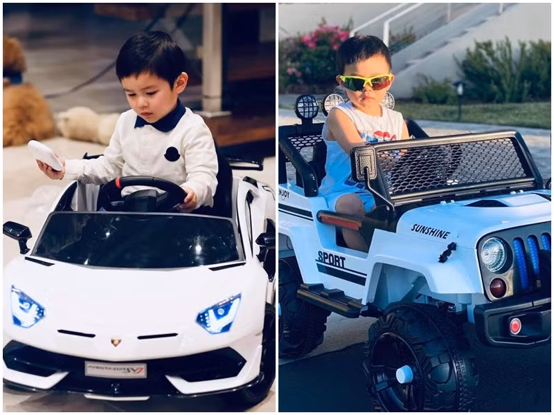 Bé Thiên Từ sở hữu bộ sưu tập siêu xe đồ chơi mà nhiều em bé phải mơ ước.