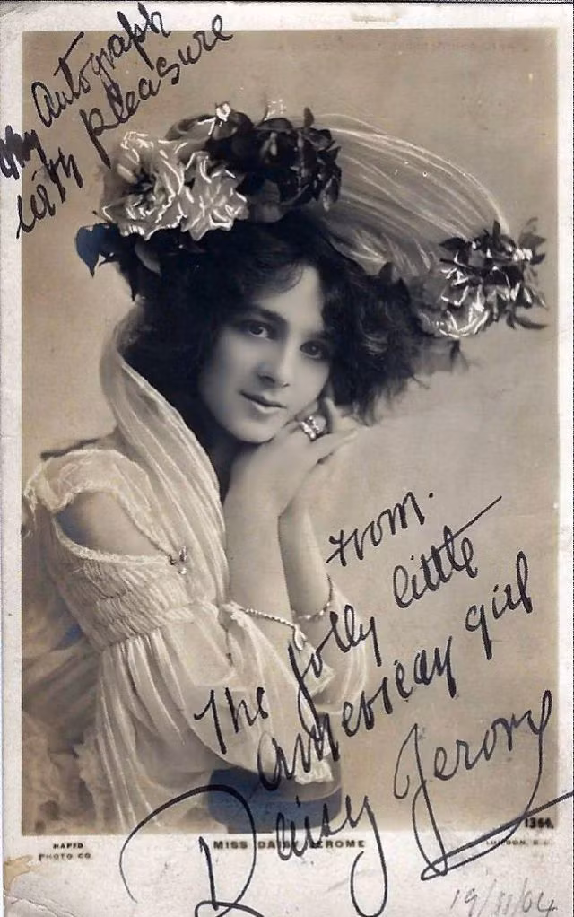 Nữ diễn viên người Mỹ Daisy Jerome sinh năm 1875 ở New York. Cô kết hôn năm 1906 tại Bradford, Anh và tiếp tục có những cống hiến cho nền điện ảnh xứ sở sương mù những năm sau đó. Ảnh: Vintag.