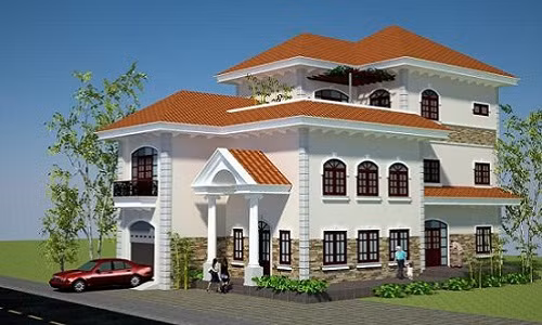 Kiến trúc mái thái và cảnh quan xung quanh rộng rãi, cho cảm giác hòa nhập với thiên nhiên môi trường hơn. Ảnh: Datbinhduong.