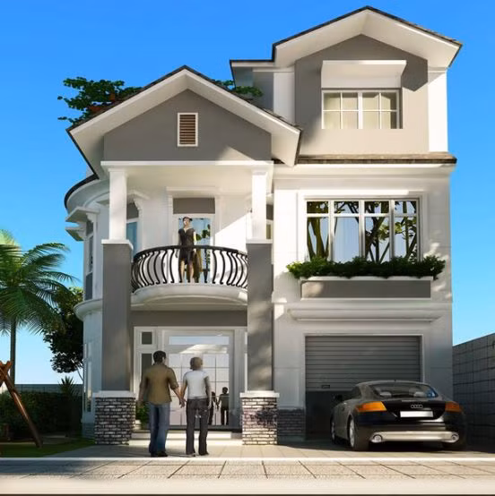 Xây dựng trên lô đất có tổng diện tích 120m2, biệt thự gồm 6 phòng sinh hoạt riêng, phòng khách rộng kết hợp với giếng trời mát mẻ. Ảnh: Datbinhduong.