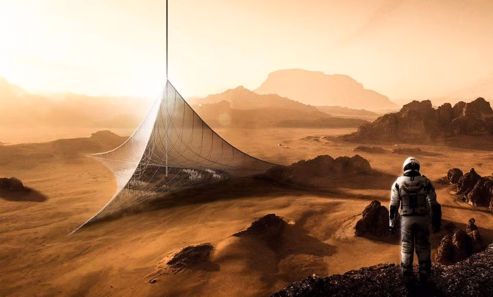 Tòa tháp Genesis Mars giúp con người duy trì sự sống trên sao Hỏa.