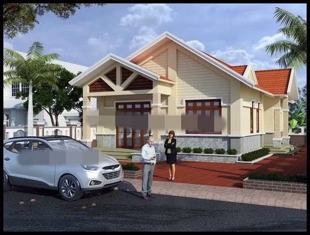 Nhà cấp 4 mái thái lợp ngói với kiến trúc thanh thoát là một trong những mẫu nhà đẹp nên tham khảo. Ảnh: Thietkenhadepmoi.