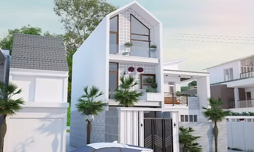 Diện tịch khá khiêm tốn, chỉ 48m2 nhưng ngôi nhà phố của Long ở Đồng Nai vẫn có không gian sân trước và sân sau. Ảnh: Nhalouis.