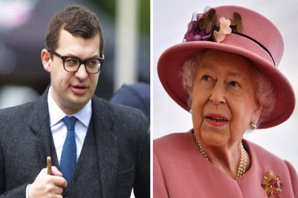 Vào tháng 1/2021, Simon Bowes-Lyon (trái), cháu họ của Nữ hoàng Anh Elizabeth II (phải), đã thừa nhận hành vi tấn công tình dục một phụ nữ trong phòng ngủ ở lâu đài Glamis tại Scotland hồi tháng 2/2020. Ảnh: Twitter.
