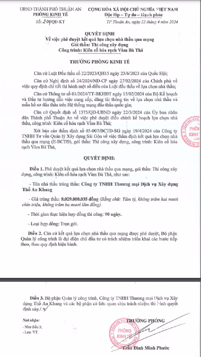 Bình Dương: Thổ An Khang một ngày trúng 3 gói xây dựng tại Thuận An Binh Duong: Tho An Khang mot ngay trung 3 goi xay dung tai Thuan An