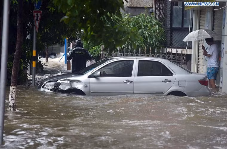 Một hình ảnh ở Hải Khẩu hôm 18/8.